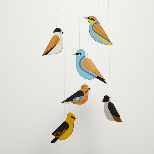 Ptaki "Z lasu" - mobilna dekoracja drewniana. Projekt Dzioopla